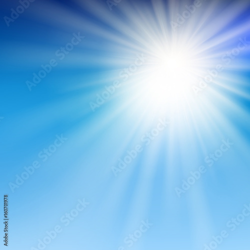 summer sun light in the blue sky. Vector © phochi