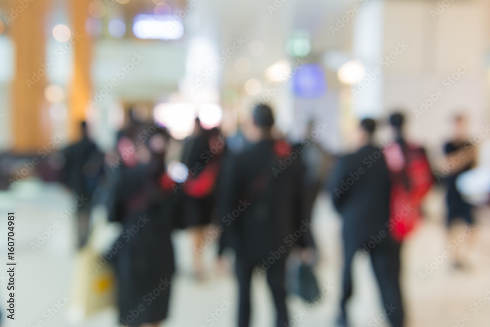 blur People Walking in the corridor of business center blur People Walking in the corridor of business center