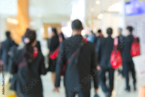 blur People Walking in the corridor of business center