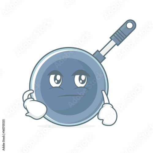 Smirking frying pan cartoon character