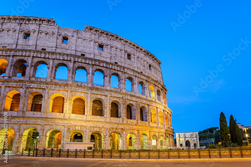 Rome Colosseum (Roma Coliseum) at night, Rome, Italy