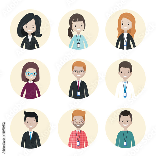 Cartoon business people avatars
