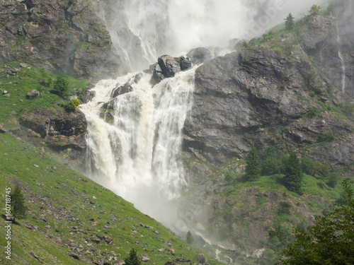 Valbondione  Bergamo  Italy. The Serio falls. The tallest waterfall in Italy.