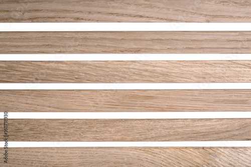 Background and texture of wooden bars on a white background 