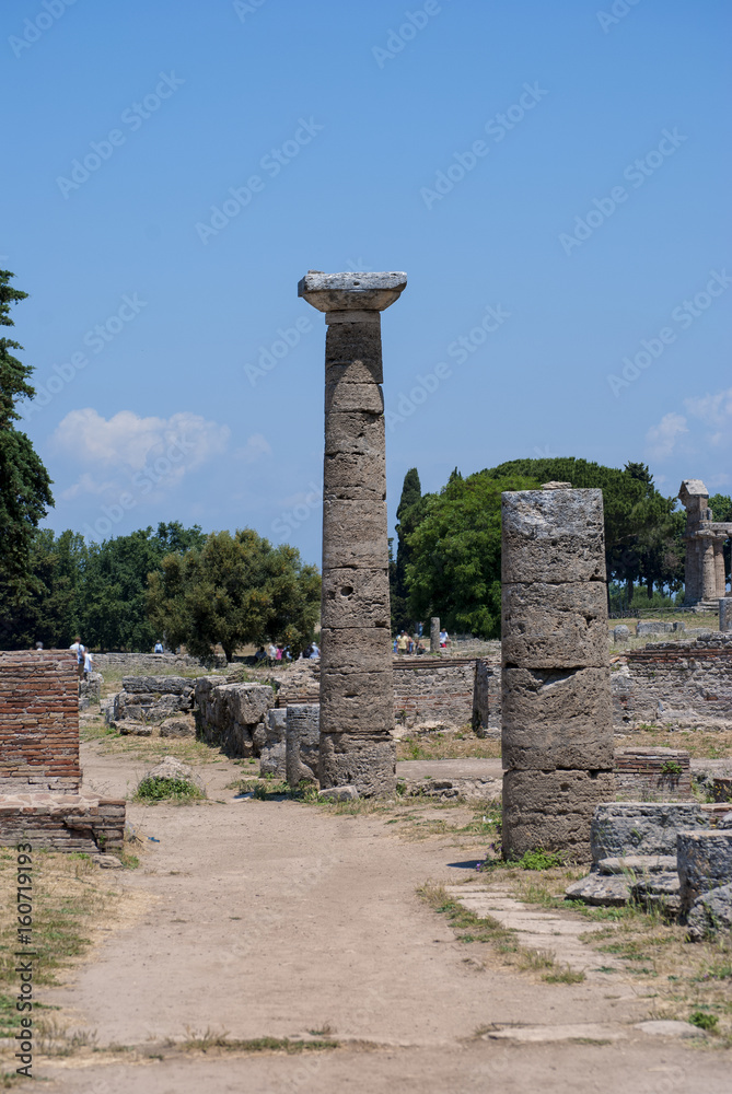 Roman columns of Paestum, Italy