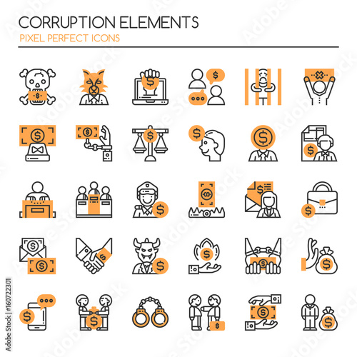 Corruption Elements , Thin Line and Pixel Perfect Icons.