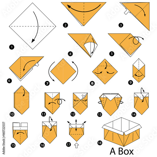  step by step instructions how to make origami A Box