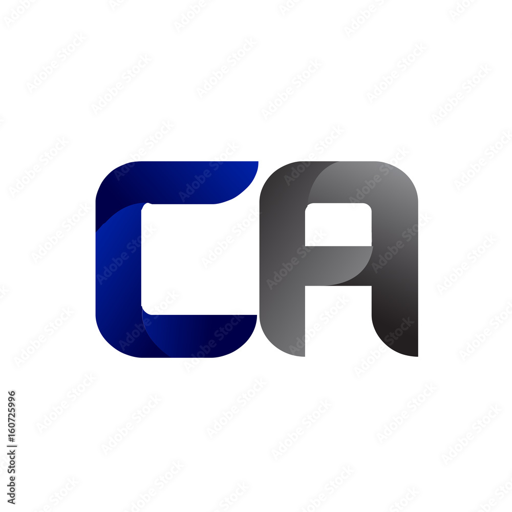 Modern Simple Initial Logo Vector Blue Grey CA Modern Simple Initial Logo Vector Blue Grey CA