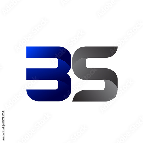 Modern Simple Initial Logo Vector Blue Grey BS