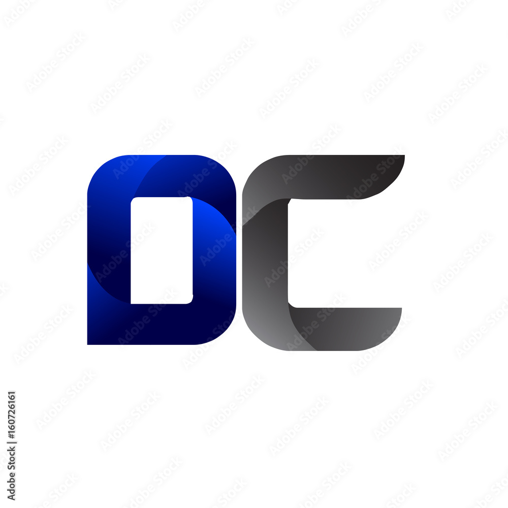 Modern Simple Initial Logo Vector Blue Grey DC Modern Simple Initial Logo Vector Blue Grey DC