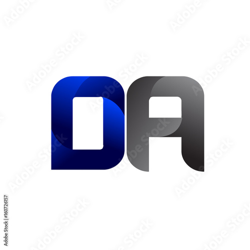 Modern Simple Initial Logo Vector Blue Grey DA