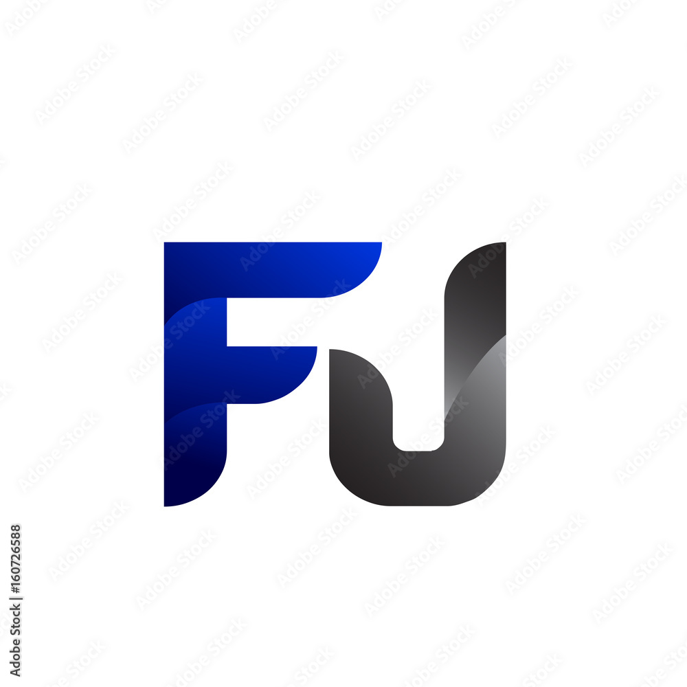 Modern Simple Initial Logo Vector Blue Grey FJ Modern Simple Initial Logo Vector Blue Grey FJ