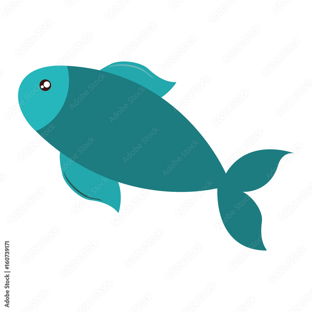 Fototapeta premium fish icon over white background colorful design vector illustration