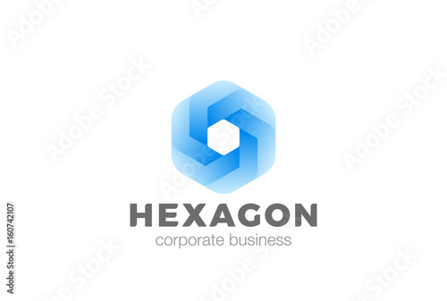 Hexagon corporate Logo infinity vector. Finance Technology icon
