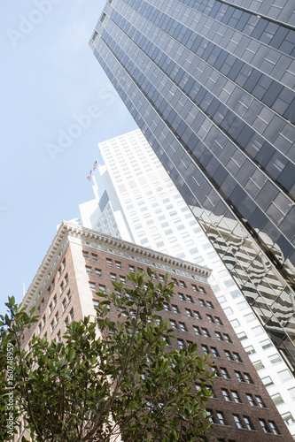 View of modern contemporary office city buildings in downtown san francisco  