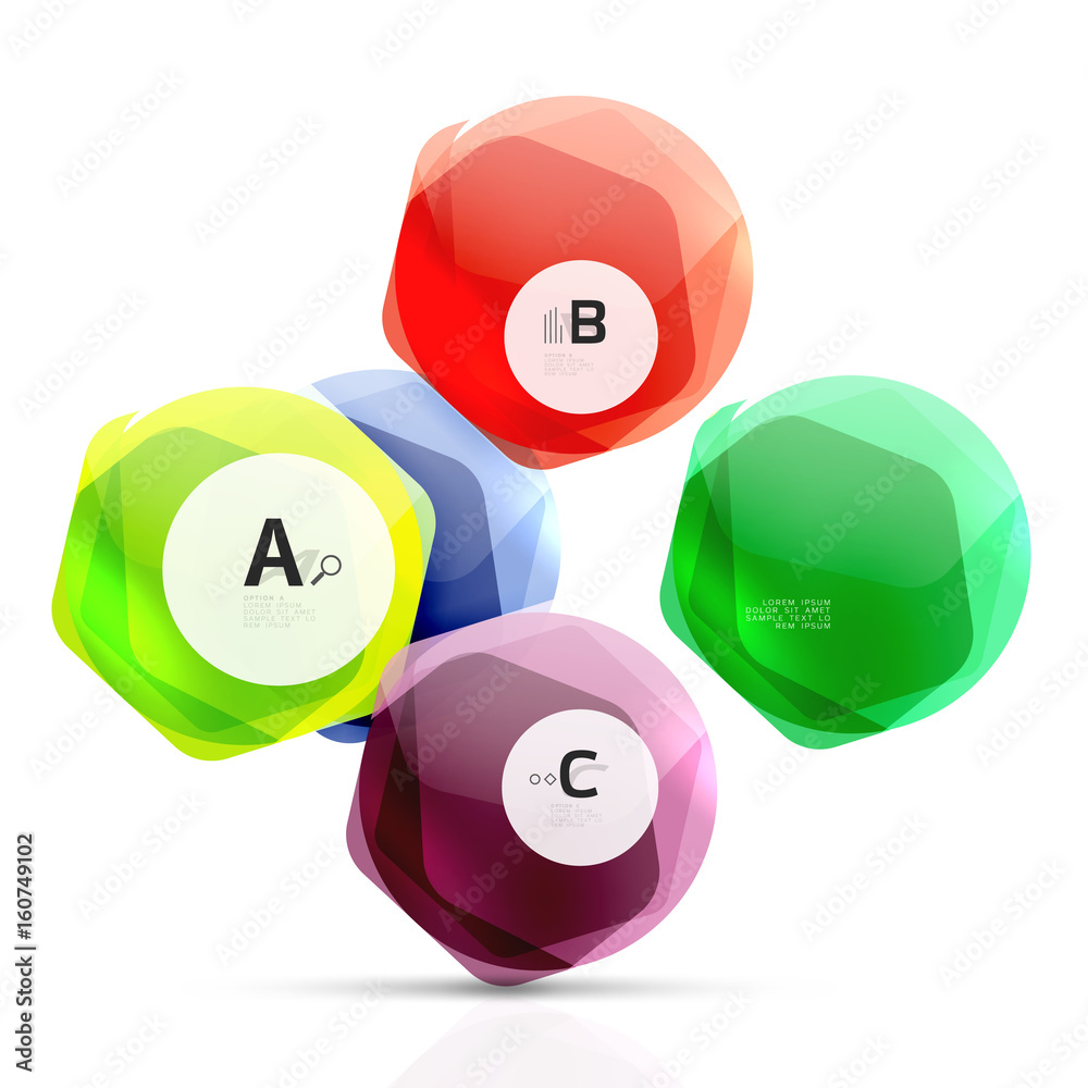 Glass glossy shiny hexagon web elements Glass glossy shiny hexagon web elements