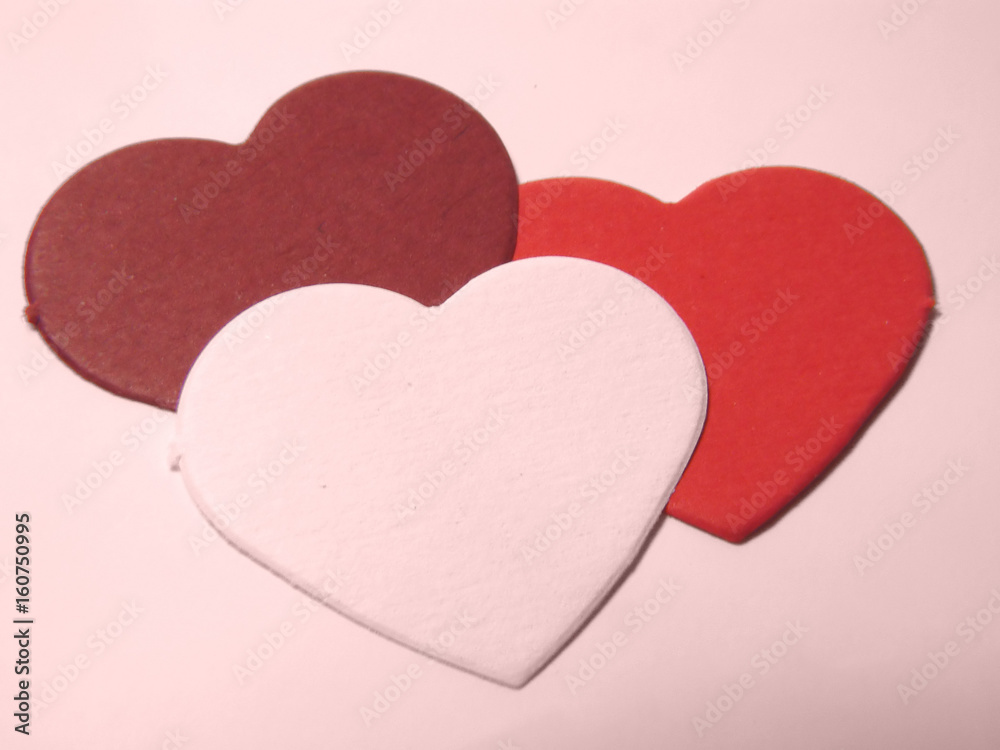 Three Hearts in red Three Hearts in red