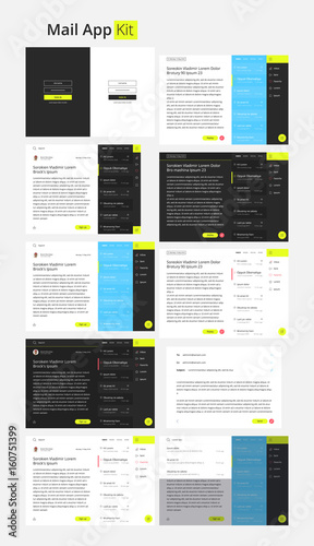 Material Design Mail App Kit for Tablet and Mobile