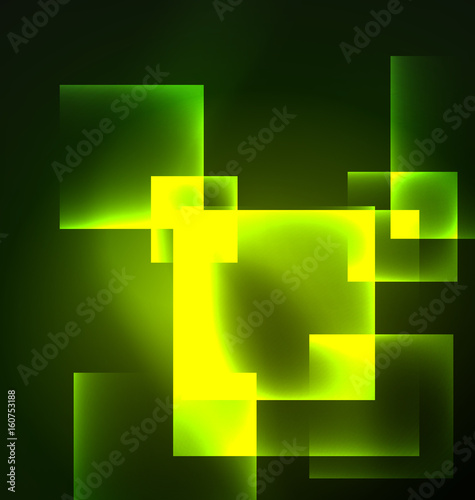 Dark background design with squares and shiny glowing effects © antishock