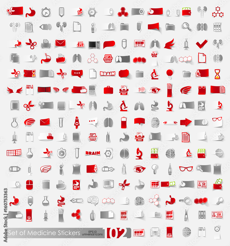 Fototapeta premium Set of medicine stickers