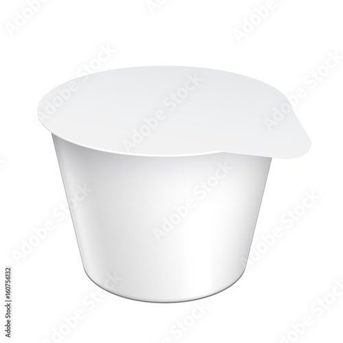 Realistic White plastic container for yogurt, © Happy Man