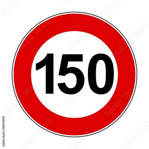 Speed limit signs of 150 km - stock vector