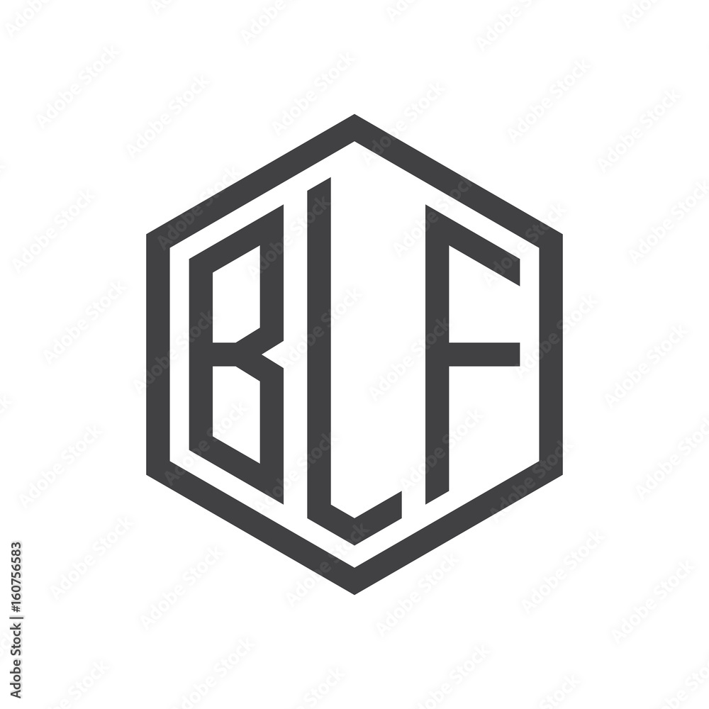 three-letter initials hexagon logo black three-letter initials hexagon logo black