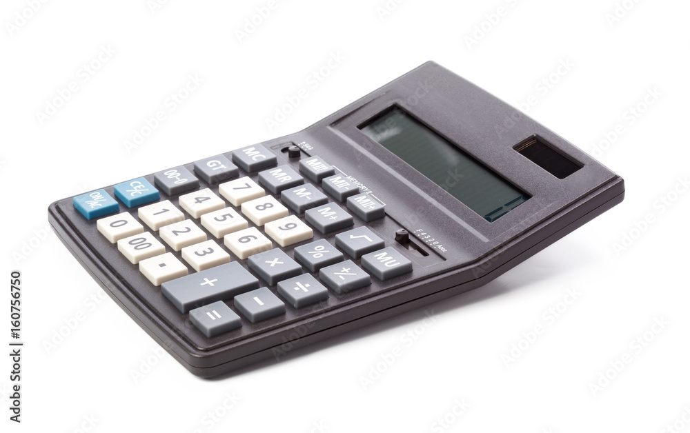 black calculator isolated on white background black calculator isolated on white background