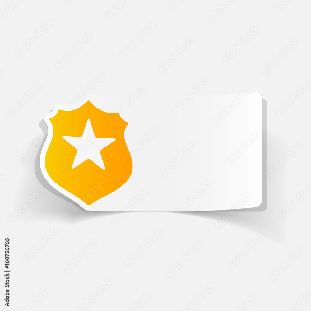 realistic design element. police badge realistic design element. police badge