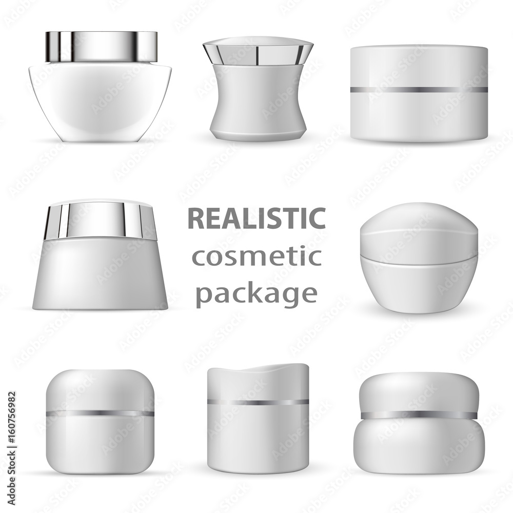 3d white realistic cosmetic package icon set empty tubes on white background vector illustration. 3d white realistic cosmetic package collection of isolated beauty product images creams.