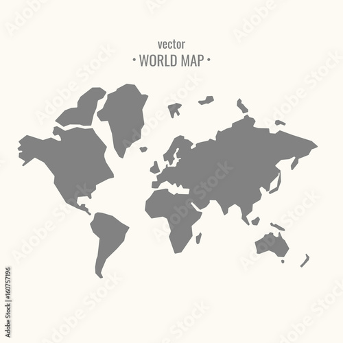 Vector illustration of world map in trendy flat minimal style