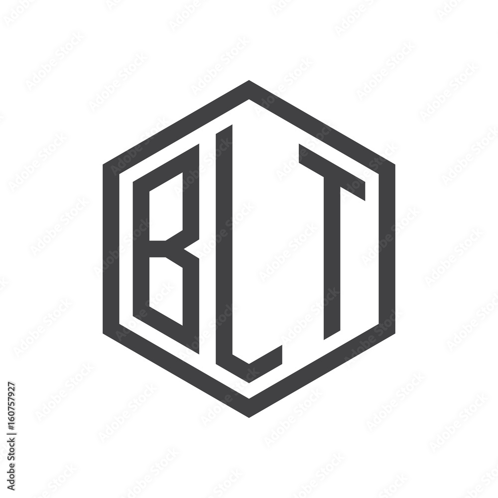 three-letter initials hexagon logo black three-letter initials hexagon logo black