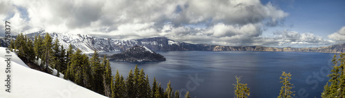 Crater Lake Panoramic | Clear Winter Day 