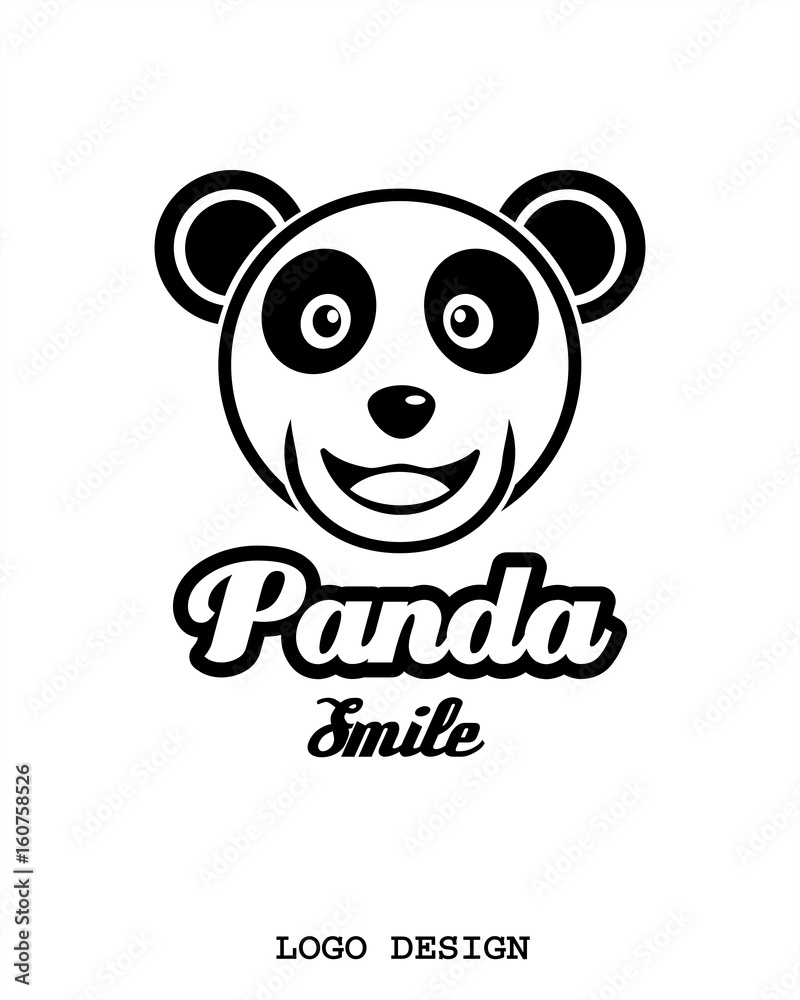 panda smile logo concept panda smile logo concept