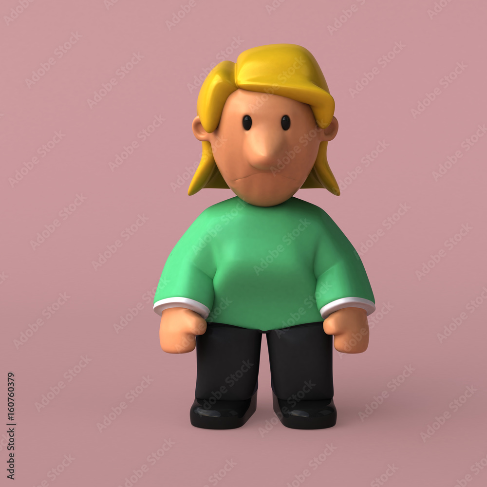 Cartoon woman - 3D Illustration Cartoon woman - 3D Illustration