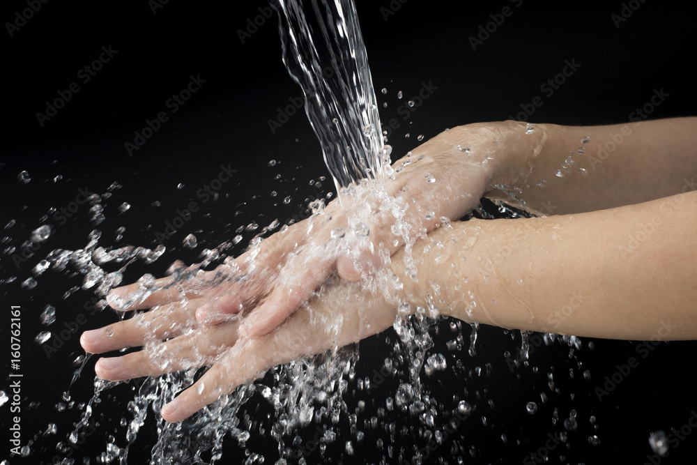 Fototapeta premium wash hand cleaning dirt and bacteria 