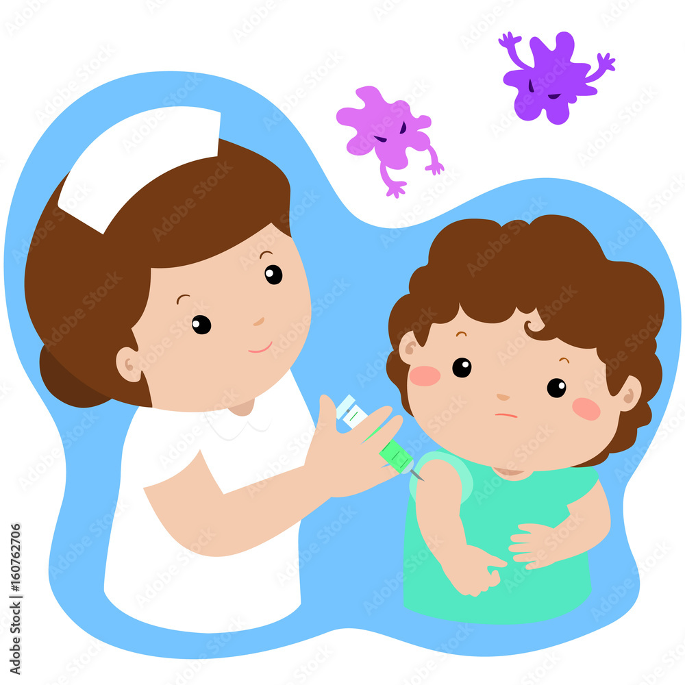 Vaccination child cartoon vector.