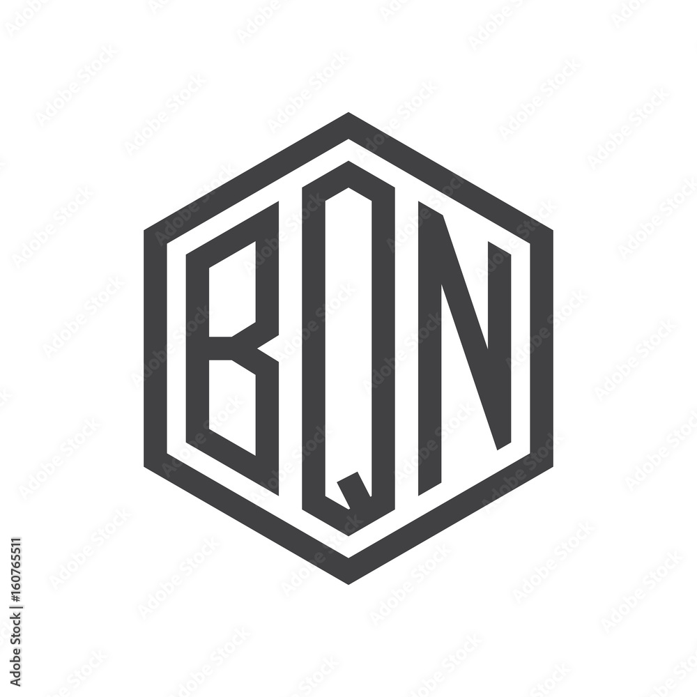 three-letter initials hexagon logo black three-letter initials hexagon logo black
