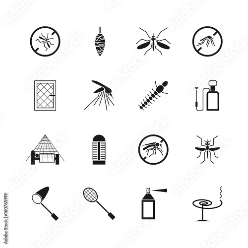 Mosquito prevent and control vector icons