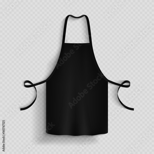 Canvas Black kitchen apron. Chef uniform for cooking vector template