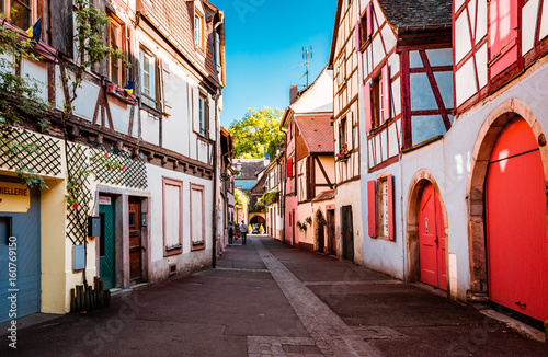 Canvas Print Beautiful town of Colmar in Alsace province of France on a summer sunny day