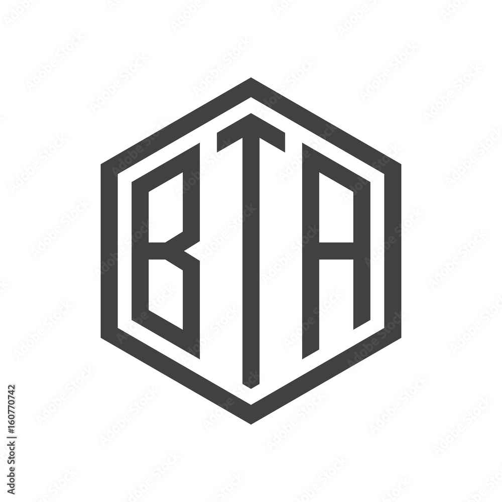 three-letter initials hexagon logo black three-letter initials hexagon logo black