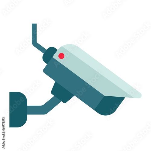 Surveilance camera flat icon, security and cctv, vector graphics, a colorful solid pattern on a white background, eps 10.