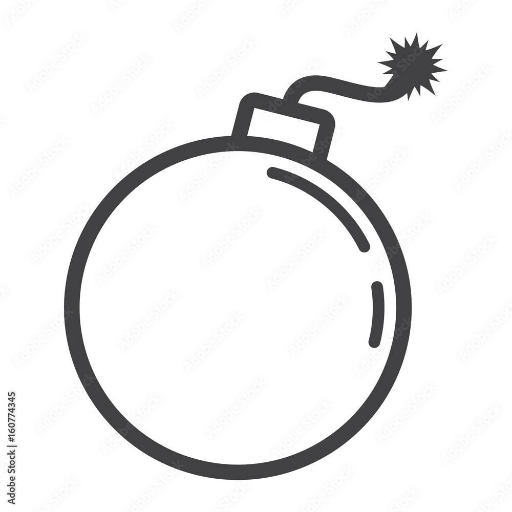 Bomb line icon, dynamite and danger, vector graphics, a linear pattern on a white background, eps 10. Bomb line icon, dynamite and danger, vector graphics, a linear pattern on a white background, eps 10.