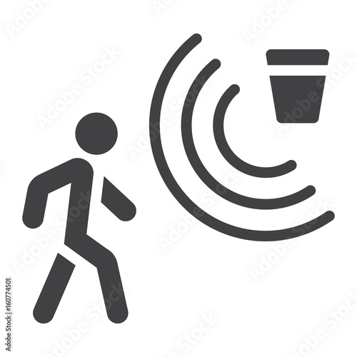 Motion detector solid icon, security and guard, vector graphics, a glyph pattern on a white background, eps 10. photo