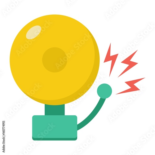 Fire alarm flat icon, intruder alarm and security, vector graphics, a colorful solid pattern on a white background, eps 10.
