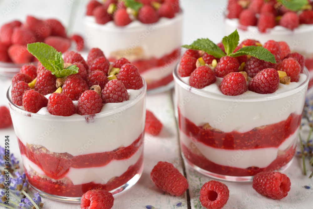Raspberry cheesecake in a glass Raspberry cheesecake in a glass