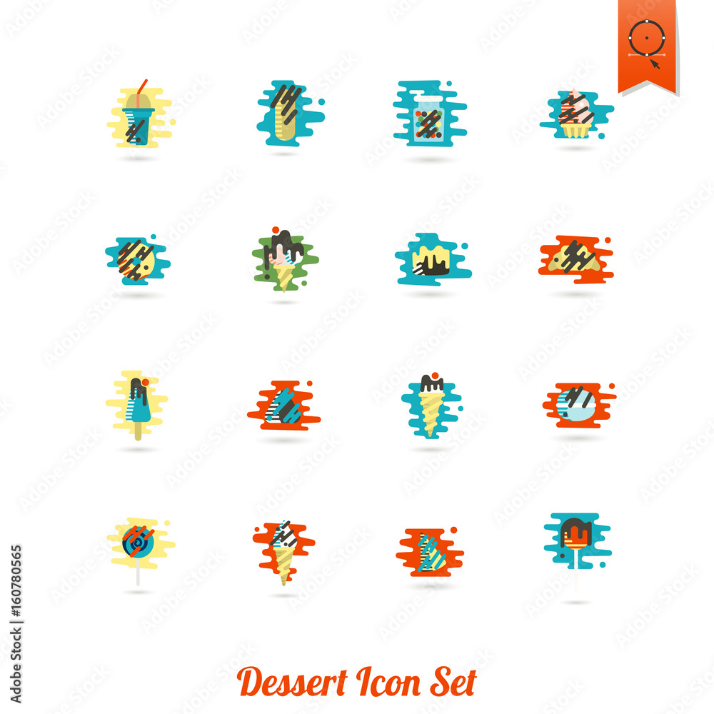 Dessert Icon Set in Modern Flat Design Style Dessert Icon Set in Modern Flat Design Style