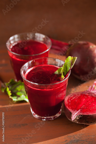 fresh healthy beetroot juice and vegetable