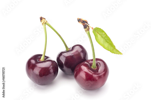 Cherries isolated on white